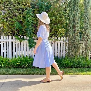 Massimo Dutti Blue Striped Button Up Dress